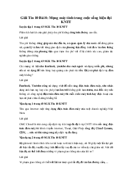 Giải Tin 10 Bài 8: Mạng máy tính trong cuộc sống hiện đại KNTT