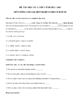 Đề thi tiếng Anh lớp 5 học kì 2 i-Learn Smart Start số 3