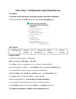 Unit 6 lớp 7 Looking back sách Global Success