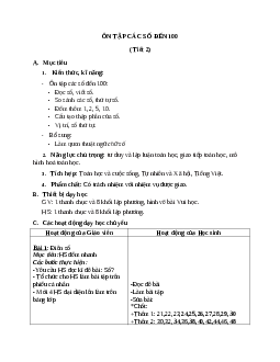 Giáo án Toán 2 | Ôn tập số đếm sách Chân trời sáng tạo (cả năm) | Tiết 3