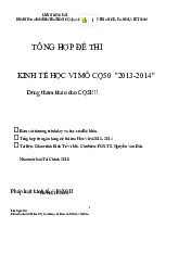 Tổng hợp Đề thi  môn Kinh tế vi mô 1 | Học viện Tài chính