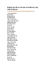 Những câu đố vui cho học sinh tiểu học hay nhất có đáp án