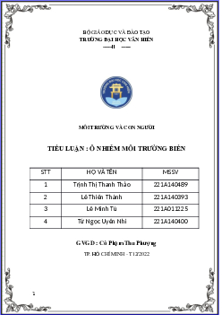 Tiểu luận "Ô nhiễm môi trường biển"