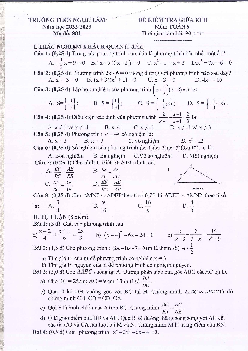 Đề giữa kì 2 Toán 8 năm 2022 – 2023 trường THCS Ngọc Lâm – Hà Nội