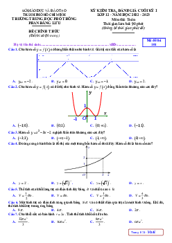 Đề cuối kỳ 1 Toán 12 năm 2022 – 2023 trường THPT Phan Đăng Lưu – TP HCM