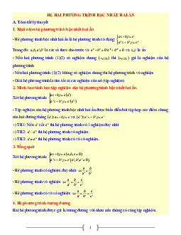 Tài liệu Toán 9 chủ đề hệ hai phương trình bậc nhất hai ẩn