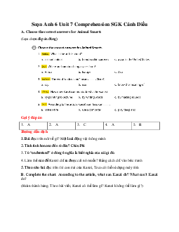 Soạn Anh 6 Unit 7 Comprehension SGK Cánh Diều
