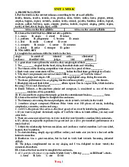 Bài tập thực hành Tiếng Anh 10 Global success Unit 3 music (có đáp án)