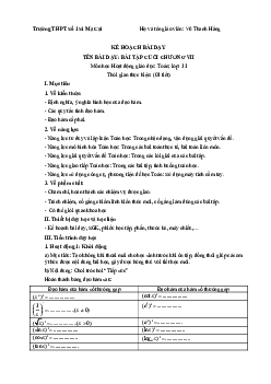 Bài tập cuối chương 7 | Giáo án Toán 11 Cánh diều