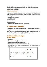 Tính chất hóa học, vật lí, Điều chế, Ứng dụng của Propin C3H4