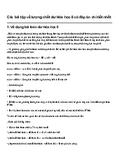 Các bài tập về lượng chất dư Hóa học 8 có đáp án chi tiết nhất