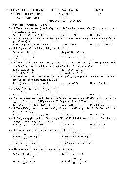 Đề kiểm tra giữa HK2 Toán 12 năm 2021 – 2022 trường THPT Tân Bình – TP HCM