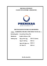 Final Report: Marketing Strategy for VinFast VF3 (2024) - English in Business. Môn Kỹ năng viết và thuyết trình bằng tiếng Anh | Đại học Trường Đại học Phenika.