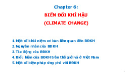 Chapter 6:  Biến đổi khí hậu (climate change) môn Môi trường và con người | Trường Đại học Thủ Dầu Một