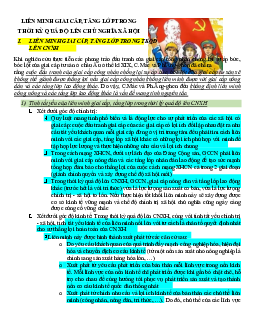 Liên minh giai cấp, tầng lớp trong thời kỳ quá độ lên chủ nghĩa xã hội ?