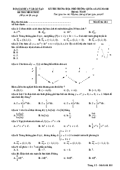 Đề thi chính thức THPT Quốc gia 2018 môn Toán