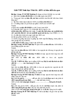 Giải VBT Sinh học 9 bài 16: ADN và bản chất của gen