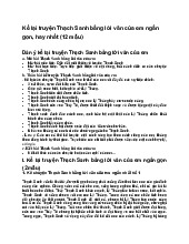 Kể lại truyện Thạch Sanh bằng lời văn của em ngắn gọn, hay nhất - Ngữ văn 6