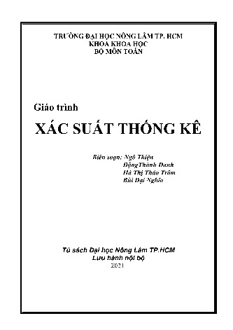 Bài giảng xác suất thống kê phần 1