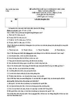 Đề thi giữa học kì 2 môn Lịch sử - Địa lí 6 năm 2023 - 2024 sách Chân trời sáng tạo | Đề 5