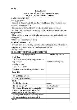 Giáo án Toán lớp 4 Tuần 11 | Kết nối tri thức