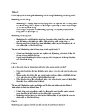 Bài tập Marketing Căn Bản | Đại học Kinh tế kỹ thuật công nghiệp