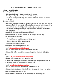 Tóm tắt lý thuyết Pháp luật đại cương