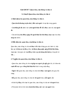 Giải giáo dục công dân 7 Bài 3: Quan tâm, cảm thông và chia sẻ | Cánh diều