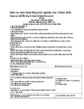 Giáo án môn Hoạt động trải nghiệm lớp 3 Cánh Diều