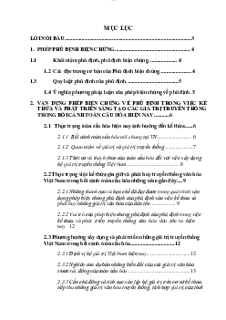 Tiểu luận Triết học: "Phép biện chứng về phủ định"