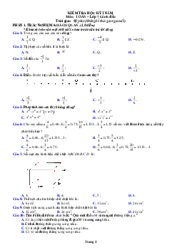 Đề thi học kì 1 môn Toán 7 | Đề 3 | Cánh diều