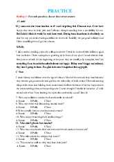 Reading Practice: Understanding Teachers and Travel Experiences môn Tiếng anh(A1,A2) | Trường Đại Học Thái Nguyên