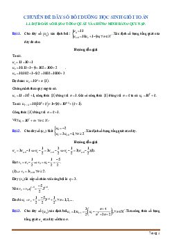 Chuyên đề bồi dưỡng học sinh giỏi toán phần Dãy số toán 11 (có lời giải)