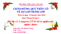 Giáo án điện tử Tiếng việt 3 Bài 12 Cánh diều: Đọc: Làng em