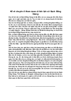 Văn mẫu 8 Kể lại một chuyến đi | Viết bài văn kể về chuyến đi tham quan di tích lịch sử Bạch Đằng Giang