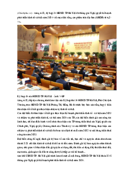 24 chỉ tiêu phát triển Kinh tế - Xã hội của Hà Nội năm 2024