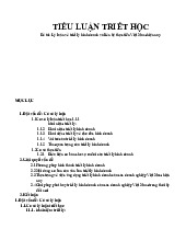 Tiểu luận Triết học - Đề tài: Lý luận về triết lý kinh doanh và liên hệ thực tiễn Việt Nam hiện nay.