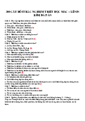 Top 300 câu hỏi trắc nghiệm triết học - Triết học Mác - Lênin | Trường Đại học Vinh