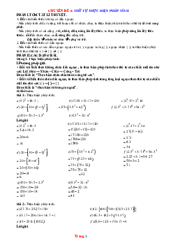 Toán 6 Chuyên đề: Thứ tự thực hiện phép tính