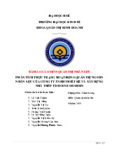 Tiểu luận: Phân tích thực trạng hoạt động quản trị nguồn nhân lực Môn Quản trị nhân lực | Trường Đại học Huế