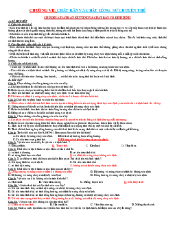 Bài tập trắc nghiệm chương VII: Chất rắn và chất lỏng – Sự chuyển thể (có đáp án)