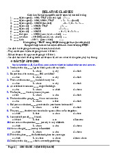Bài tập Chuyên đề: Relative clauses môn Tiếng Anh