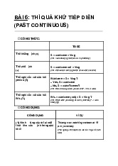 Thì quá khứ tiếp diễn | Học viện Báo chí và Tuyên truyền