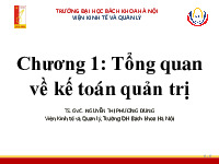 Chương 1: Tổng quan về kế toán quản trị | Bài giảng môn kế toán quản trị | Đại học Bách khoa hà nội