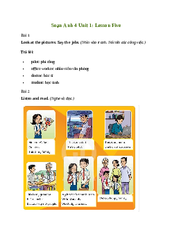 Giải Tiếng Anh lớp 4 Unit 1: Lesson Five | Family and Friends