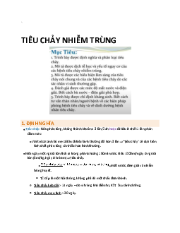 Tóm tắt nội dung bài giảng Nhiễm trùng về bệnh Tiêu chảy | Đại học Y dược thành phố Hồ Chí Minh