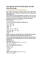 Cách giải bài Toán tính nhanh giá trị của biểu thức kèm bài tập