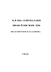Ngân hàng câu hỏi trắc nghiệm Kinh tế vĩ mô | Đại học Lao động - Xã hội