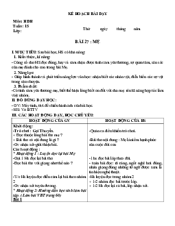 Giáo án buổi chiều môn Tiếng Việt 2 sách Kết nối tri thức với cuộc sống (Cả năm) | Tuần 15