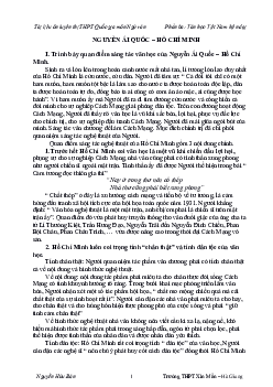 Tài liệu ôn thi THPT Quốc Gia môn Ngữ văn phần 3: Văn học Việt Nam hiện đại